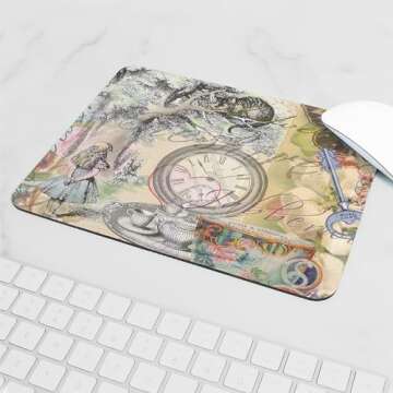 CafePress Cheshire Cat Alice in Wonderland Mousepad Non-Slip Rubber Gaming Mousepad