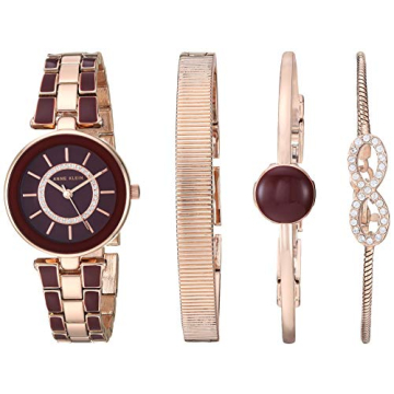Anne Klein Women's Crystal Accented Watch & Bracelet Set - Elegant Style