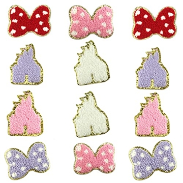 IXUEYU 3D Colorful Chenille Patches for Kids Clothing - 12pcs
