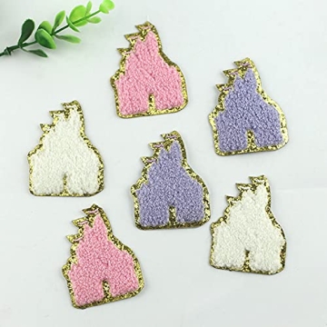 IXUEYU 3D Colorful Chenille Patches for Kids Clothing - 12pcs