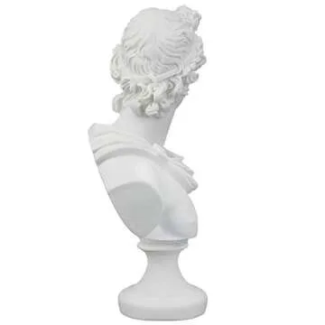 Design Toscano Apollo Belvedere Bust Statue, Single, White Twin