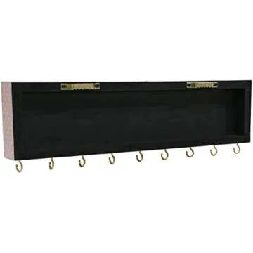 SANY DAYO HOME Hello Beautiful Wall Mount Necklace Holder Organizer with 9 Jewelry Hooks for Ring, Hair Bow, Headband, Purse - Wall Decor for Girls Room