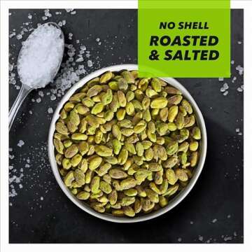 Wonderful Pistachios No Shells, Roasted & Salted Nuts, 12 Ounce Resealable Bag, Protein Snacks, Glut...