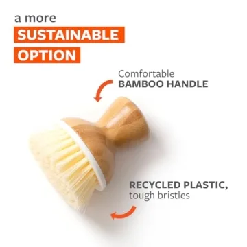 Full Circle Bubble Up Bamboo Dish Brush for Efficient Cleaning