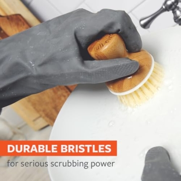 Full Circle Bubble Up Bamboo Dish Brush for Efficient Cleaning