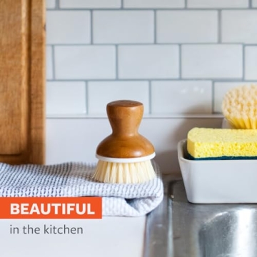 Full Circle Bubble Up Bamboo Dish Brush for Efficient Cleaning