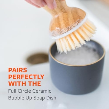 Full Circle Bubble Up Bamboo Dish Brush for Efficient Cleaning