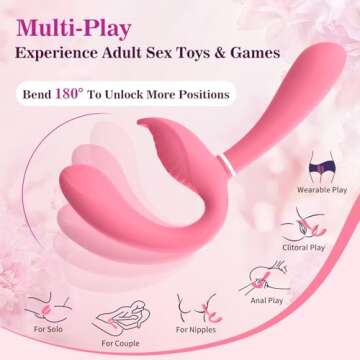 Strapless Strap On Dildos,Wearable Clitoral G Spot Vibrators,3in1 Dildo with 10 Powerful Vibrating Modes,Remote Control Adult Sex Toys for Women Couple, Super Silent Waterproof Stimulator（Pink）