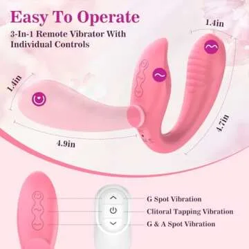Strapless Strap On Dildos,Wearable Clitoral G Spot Vibrators,3in1 Dildo with 10 Powerful Vibrating Modes,Remote Control Adult Sex Toys for Women Couple, Super Silent Waterproof Stimulator（Pink）