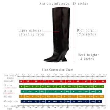 CAGLGLZ Women's Pointed Toe Slope Heel Knee High Boots Special High Wedge Heel Pull On Boots for Women Fashion Commuter Tall Boots(8,brown)