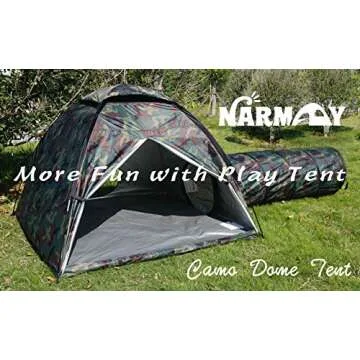 NARMAY® Play Tunnel Camouflage Pop Up Tunnel for Kids Indoor/Outdoor Fun - 19dia × 60L inch