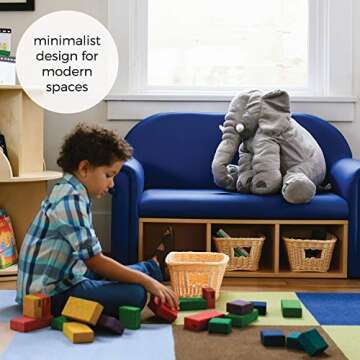 ECR4Kids Woven Plastic Basket with Handle for Storage and Organization, Medium