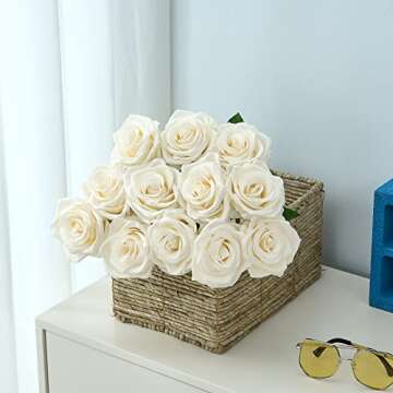 Carlita's 15pcs Ivory Roses for Elegant Wedding Decor