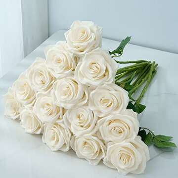 Carlita's 15pcs Ivory Roses for Elegant Wedding Decor