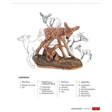 Carving Deer: Patterns and Reference for Realistic Woodcarving (Fox Chapel Publishing) Guide to Eyes, Noses, Ears, Feet, Texture, Color, Tools, and More, with a Step-by-Step Buck Practice Project