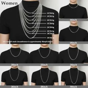 HZMAN Cuban Chain for Men 3.5mm/5mm/7mm/9mm Stainless Steel Men's Gold Chain Silver Chain Diamond Cut Hip Hop Link Chains Necklace 16-30 Inch