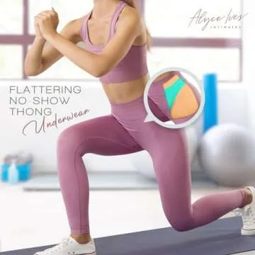 Alyce Ives Intimates Seamless Womens Thongs, No Show Laser Cut Thong- 12 Pack