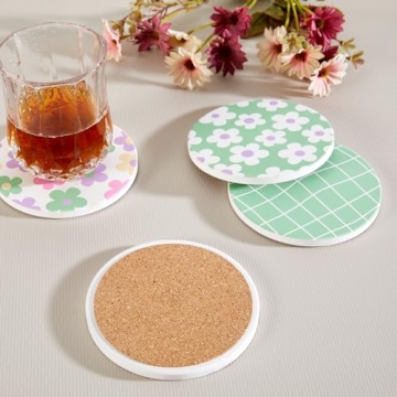 Cute Groovy Drink Coasters Set of 4 for Trendy Decor
