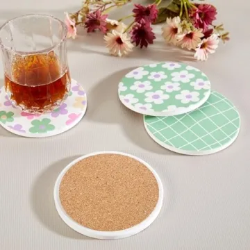 Cute Groovy Drink Coasters Set of 4 for Trendy Decor