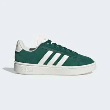adidas Women's Grand Court Alpha Sneaker, Collegiate Green/Off White/Gold Metallic, 8.5