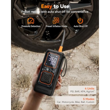 WOLFBOX Tire Inflator: 150 PSI Portable Air Compressor