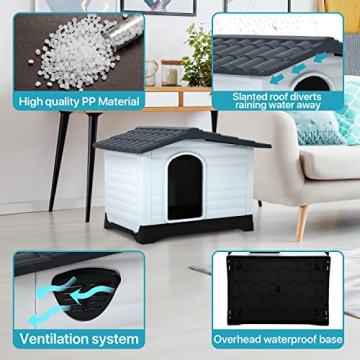 Durable Plastic Dog Houses with Ventilation for Pets