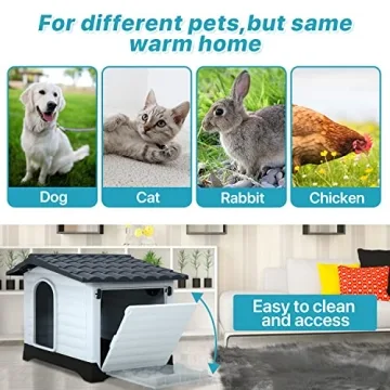 Durable Plastic Dog Houses with Ventilation for Pets
