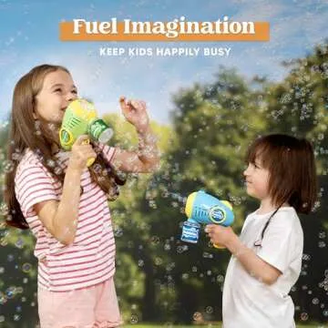 JOYIN 2 Packs Light Up Bubble Guns with 4 Bottles Refill Solution, 10 Holes Automatic Bubble Gun Machine for Kids, Adults, Summer Toys, Party Favors, Easter Basket Stuffers, Birthday Gift