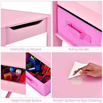 Costzon Kids Table and Chair Set with Storage for Play