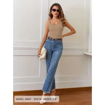 MEROKEETY Women's Fashionable Knit Tank Tops for Summer