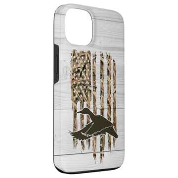 iPhone 13 Camo Duck Hunter - Camouflage American USA Flag Duck Hunting Case