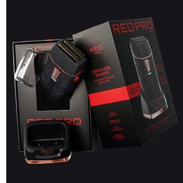 RED Pro Titanium Foil Shaver Cord/Cordless Shaver and Men's Grooming Pouch