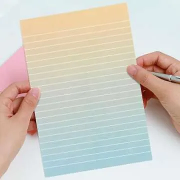 KSIWRE Watercolor Stationery Set with Envelopes, 16 Lined Paper Sheets + 8 Envelopes, Gradient Colors Stationery Paper for Writing Letter Poems Invitations Best Wishes