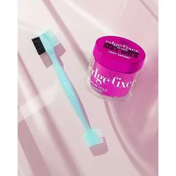 KISS Colors & Care 4-In-1 Brush - Wide & Narrow Combs Smooth Baby Hair, Spatula Helps With Application, 100% Natural Bristles Tame Flyaways (Pack of 2)