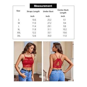 Avidlove Sexy Bralettes for Women Cropped Lace Camisoles Double-Layered Crop Top (Wine Red, Medium)
