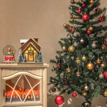 Lighted Wooden Christmas House for Holiday Cheer