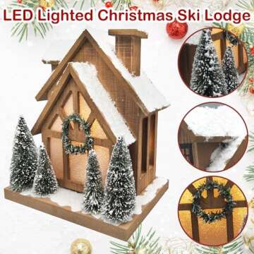 Lighted Wooden Christmas House for Holiday Cheer