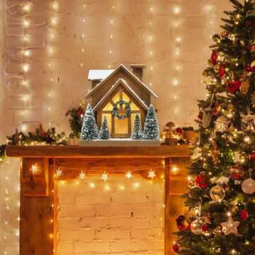 Lighted Wooden Christmas House for Holiday Cheer