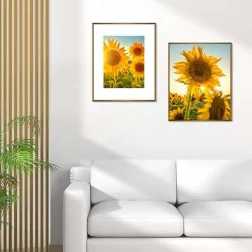 Frametory, 16x20 Aluminum Picture Frame - 16 x 20 Bronze Frame with Removable Mat for 11 x 14 Photo - 20 by 16 Durable Metal Frame with Real Glass - Sawtooth Hanger for Easy Wall Display - 1 Pack