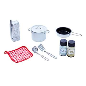 Teamson Kids Little Chef Boston Compact Farmhouse Interactive Wooden Play Kitchen with Sink, Oven, M...