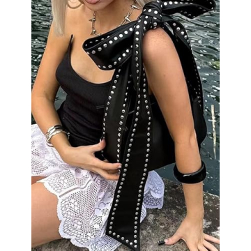 Trendy YFGBCX Y2K Studded Shoulder Bag for Women