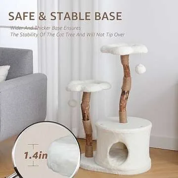 Luxury Solid Wood Cat Tree for Large Cats - Modern Design