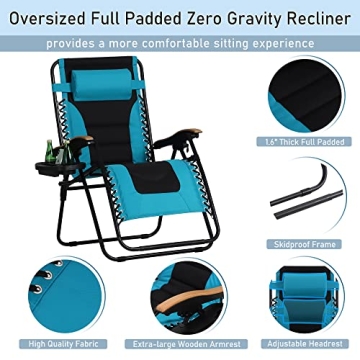 PHI VILLA XXL Oversized Zero Gravity Chair for Comfort