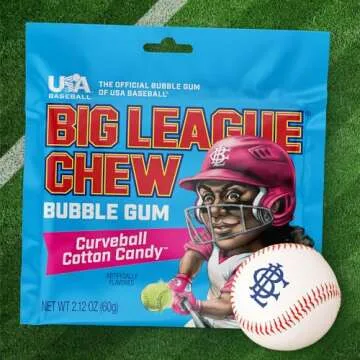 Big League Chew Cotton Candy Bubble Gum - 12 Bags