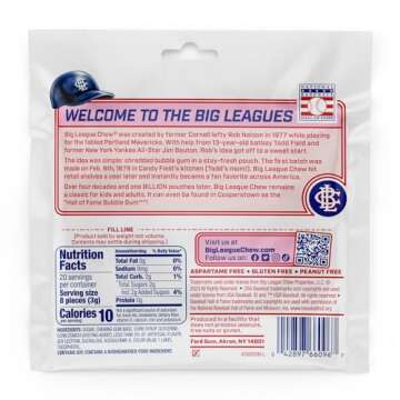 Big League Chew Cotton Candy Bubble Gum - 12 Bags