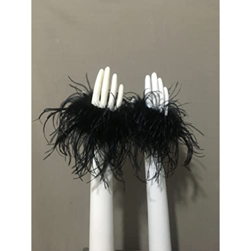 Luxurious Ostrich Feather Bracelet Wrist Cuffs for Women