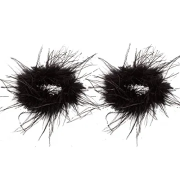 Luxurious Ostrich Feather Bracelet Wrist Cuffs for Women