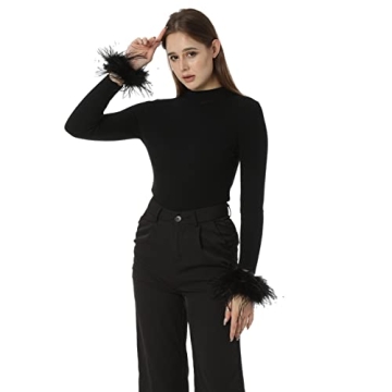 Luxurious Ostrich Feather Bracelet Wrist Cuffs for Women