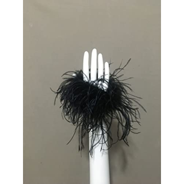 Luxurious Ostrich Feather Bracelet Wrist Cuffs for Women