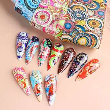 Colorful Holographic Nail Foil Transfer Stickers for Stunning Nail Art Designs